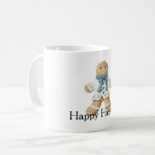 Mug Homme en pain d'épice blanc bleu Noël cookie Chris (Devant gauche)