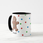 Mug Homme en pain d'épices Noël pois festif (Devant gauche)