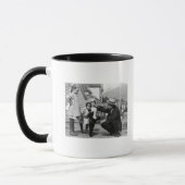 Mug Homme et enfants jouant avec Bear Cub On Leas (Gauche)