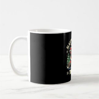 Mug Homme frappant dans la neige santa hockey sur glac