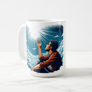 Mug Homme levant les yeux vers le ciel PARLANT À DIEU