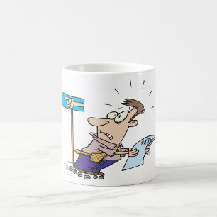 Mug Homme perdu drôle Voyageur confus avec carte