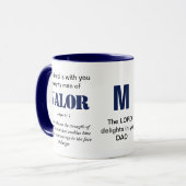 Mug HOMME PUISSANT DE VALOR Christian Blue Monogramme (Devant gauche)