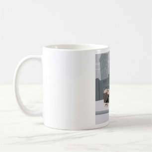 Mug Homme sans abri tenant un panneau d'aide Pauvreté