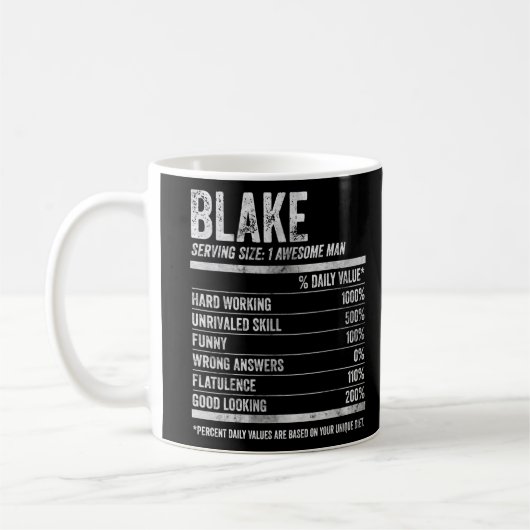Mug Hommes Blake Nutrition Nom personnalisé Chemise Fu (Gauche)