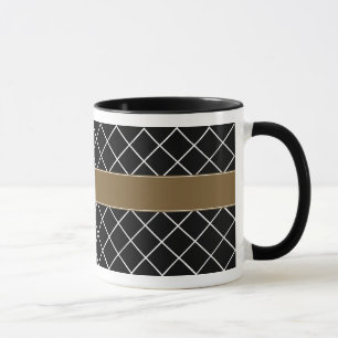 Mug Hommes décorés d'un monogramme Brown noirs