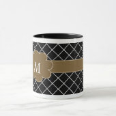 Mug Hommes décorés d'un monogramme Brown noirs (Centre)
