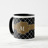 Mug Hommes décorés d'un monogramme Brown noirs (Devant gauche)