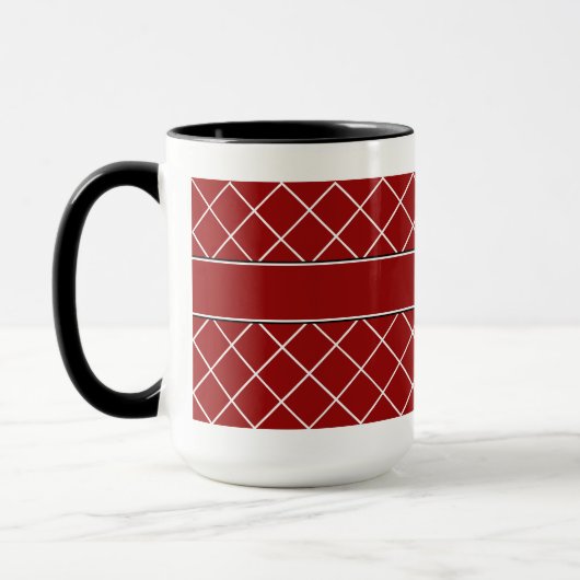 Mug Hommes décorés d'un monogramme de diamant rouge (Gauche)