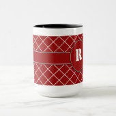 Mug Hommes décorés d'un monogramme de diamant rouge (Centre)