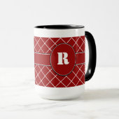 Mug Hommes décorés d'un monogramme de diamant rouge (Devant droit)