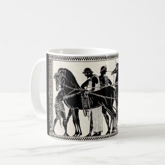 Mug hommes et chevaux romains antiques (Devant gauche)