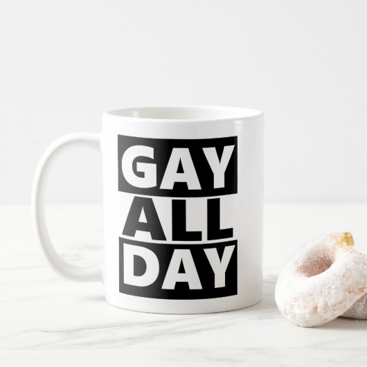Mug Homosexuel toute la journée (Avec donut)