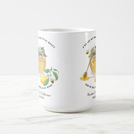 Mug Honey w Cute Bees Lemon Floral n Foliage (Centre)