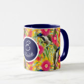 Mug Honeyeater personnalisable au visage bleu (Devant droit)