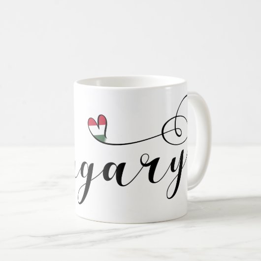 Mug Hongrie Coeur Mug, Hongrois (Devant droit)