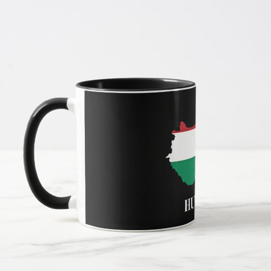 Mug Hongrie, silhouette et drapeau, (Gauche)