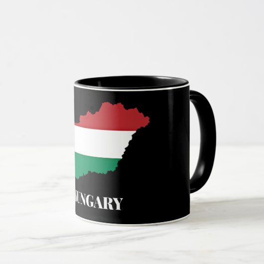 Mug Hongrie, silhouette et drapeau, (Devant droit)