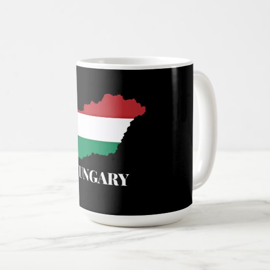Mug Hongrie, silhouette et drapeau, (Devant droit)