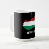 Mug Hongrie, silhouette et drapeau, (Devant gauche)