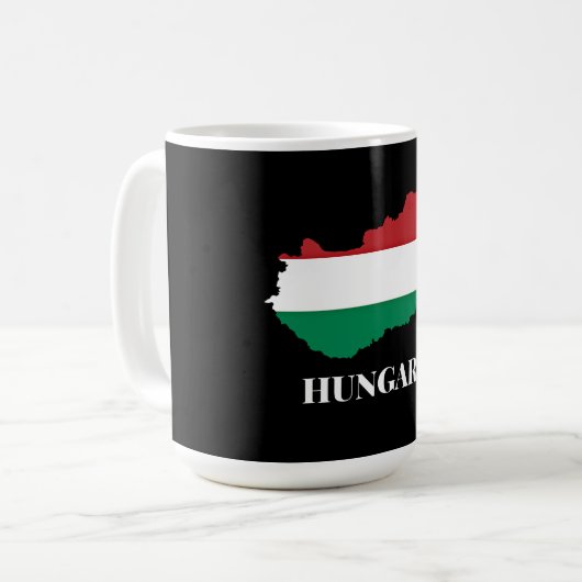Mug Hongrie, silhouette et drapeau, (Devant gauche)
