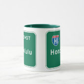 Mug Honolulu, panneau routier de HI (Centre)