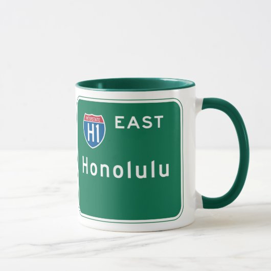 Mug Honolulu, panneau routier de HI (Droite)