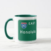 Mug Honolulu, panneau routier de HI (Gauche)