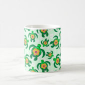 Mug Honu Green Sea Turtles Hibiscus Flowers (Centre)