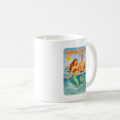 Mug Hooked Up Retro Pin-Up Mermaid | Coastal Fishing (Devant droit)