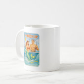 Mug Hooked Up Retro Pin-Up Mermaid | Coastal Fishing (Devant gauche)