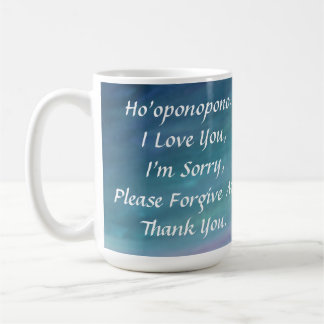 Mug Ho'oponopono I Love You Blue Mandala Green Prayer