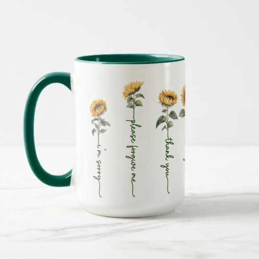 Mug Ho'oponopono Sunflowers Mug, 15 oz (Gauche)