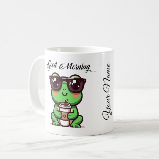 Mug Hop dans le bonheur avec notre adorable grenouille (Devant gauche)