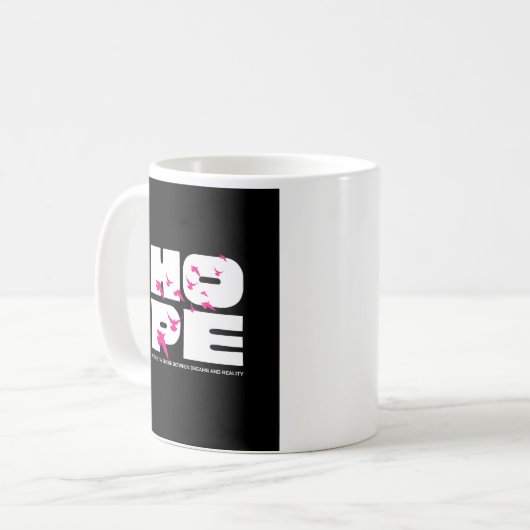 Mug Hope & birds – typographie bold (Devant gauche)