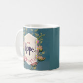 Mug Hope Blooms - Elegant Floral Typography  (Devant gauche)