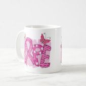 Mug HOPE Pink Ribbon Butterfly Warrier Cancer du sein (Devant gauche)