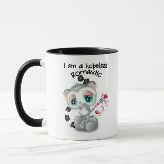 Mug Hopeless romantic adorable Lemur - hand-drawn