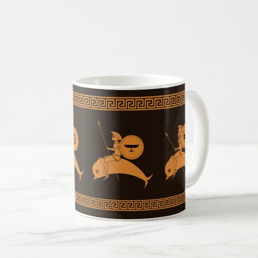 Mug Hoplites chevauchant les dauphins art de la poteri (Devant droit)