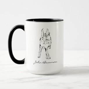 Mug Hopping Lapin sauvage / Nom personnalisé