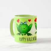 Mug Hoppy Valentines Day Cute Frogs avec Coeurs (Devant gauche)