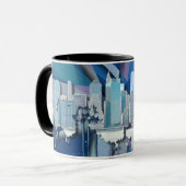 Mug Horizon | 3D bleu de New York City (Devant gauche)