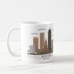 Mug Horizon de la ville de Boston, horizon de Boston m