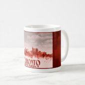 Mug Horizon de Toronto avec la grunge rouge (Devant droit)