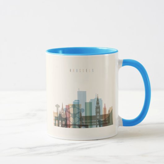 Mug Horizon de ville de Bruxelles, Belgique | (Droite)