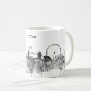 Mug Horizon de ville de noir d'aquarelle de Londres
