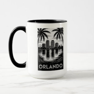 Mug Horizon d'Orlando noir et blanc en gravure sur boi