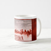 Mug Horizon d'Ottawa avec la grunge rouge (Devant droit)
