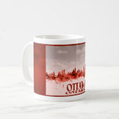 Mug Horizon d'Ottawa avec la grunge rouge (Devant gauche)