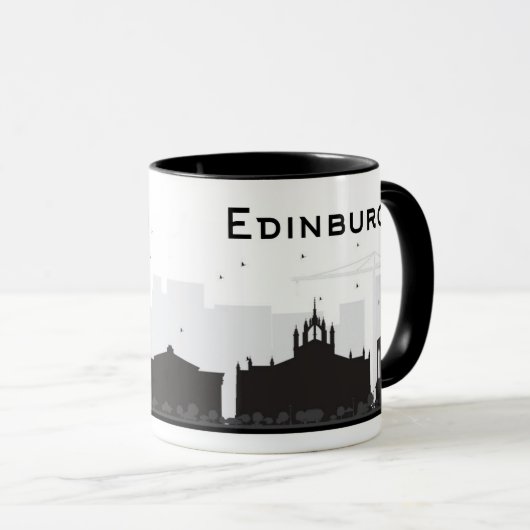 Mug Horizon noir et blanc d'Edimbourg Ecosse | (Devant droit)